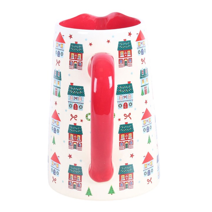 Christmas Street Print Ceramic Flower Jug
