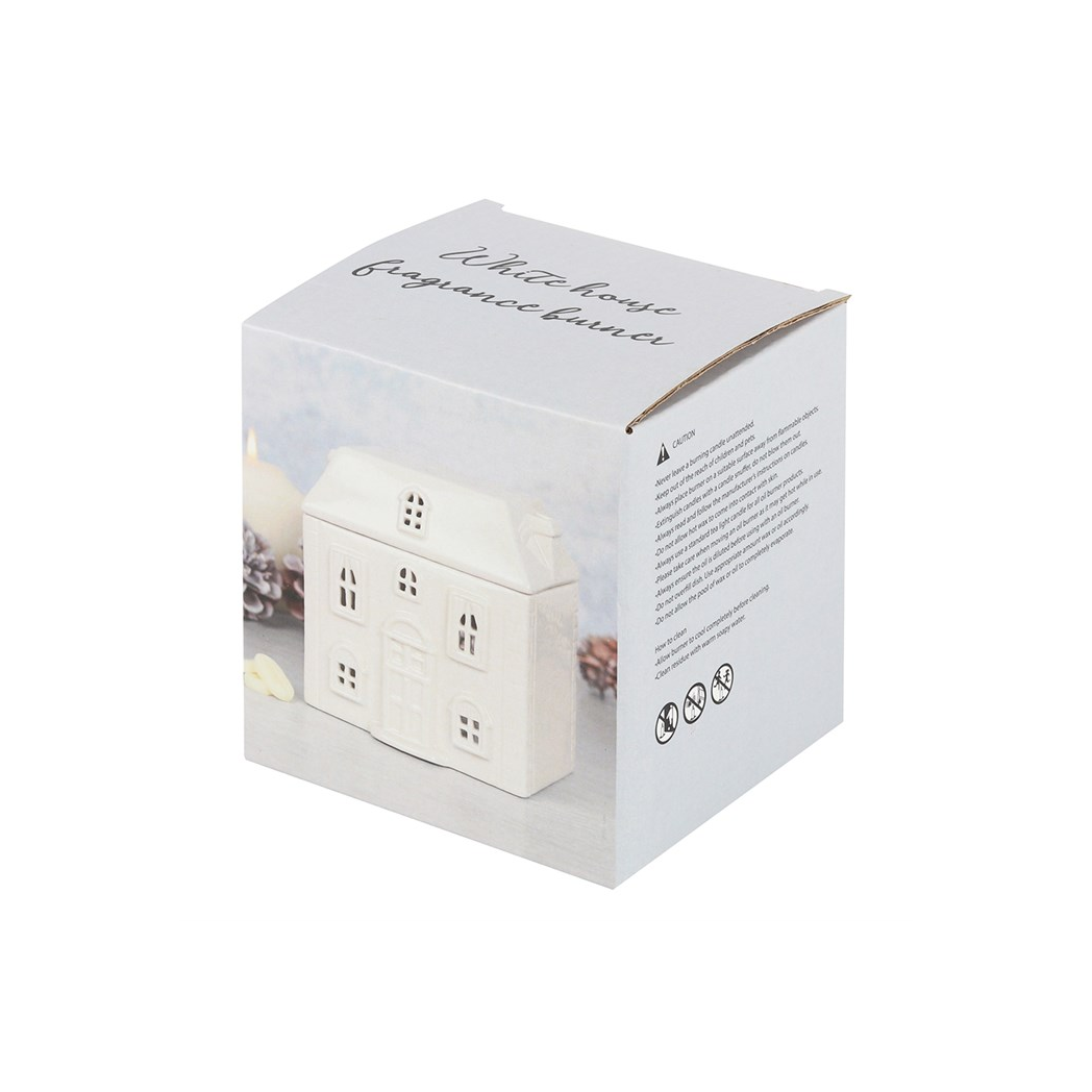 White Ceramic House Oil Burner