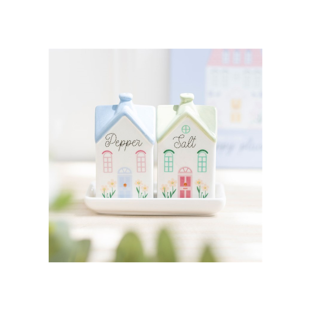 Pastel House Salt and Pepper Shakers