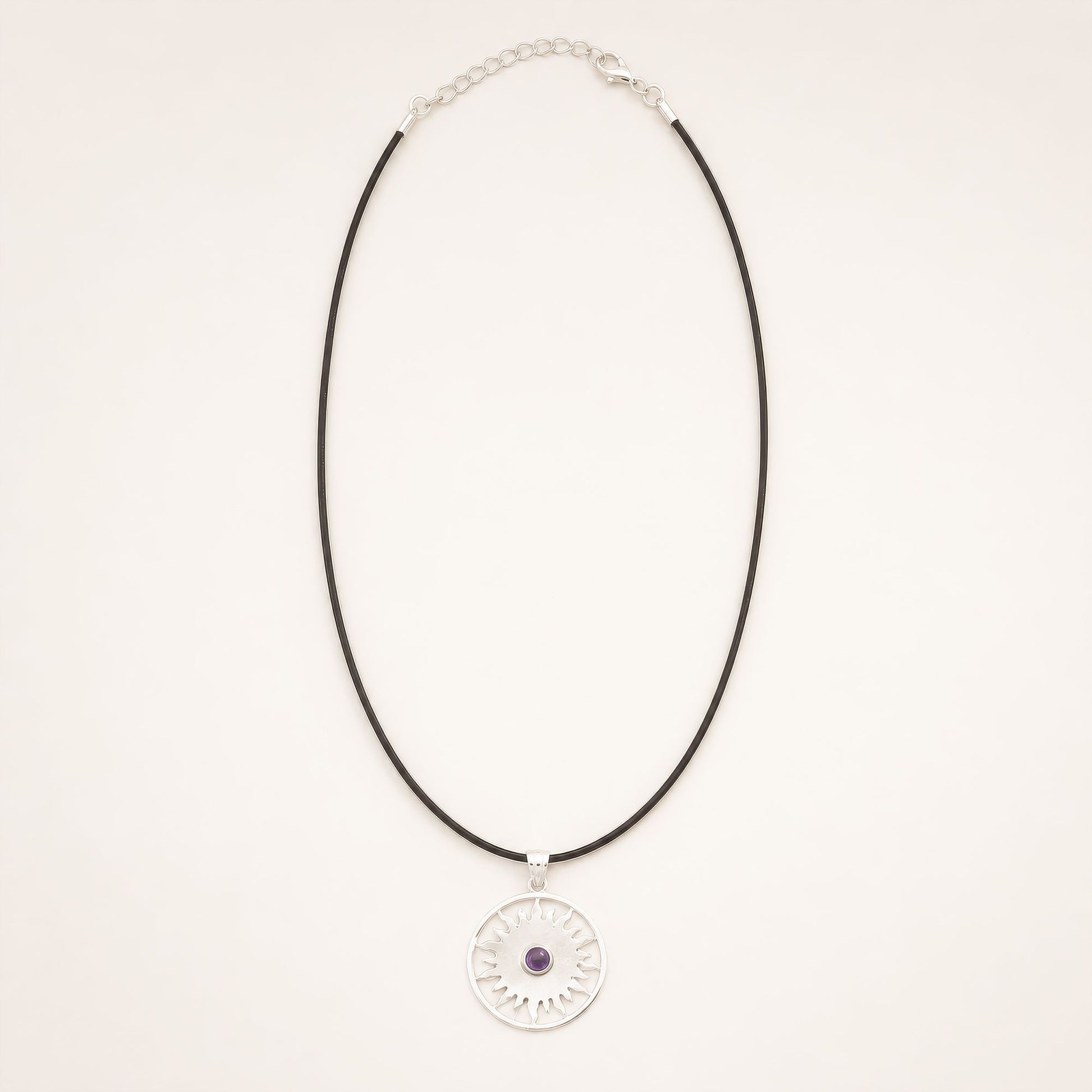 Silver Plated (45cm Cord)- Sun Worship Amethyst