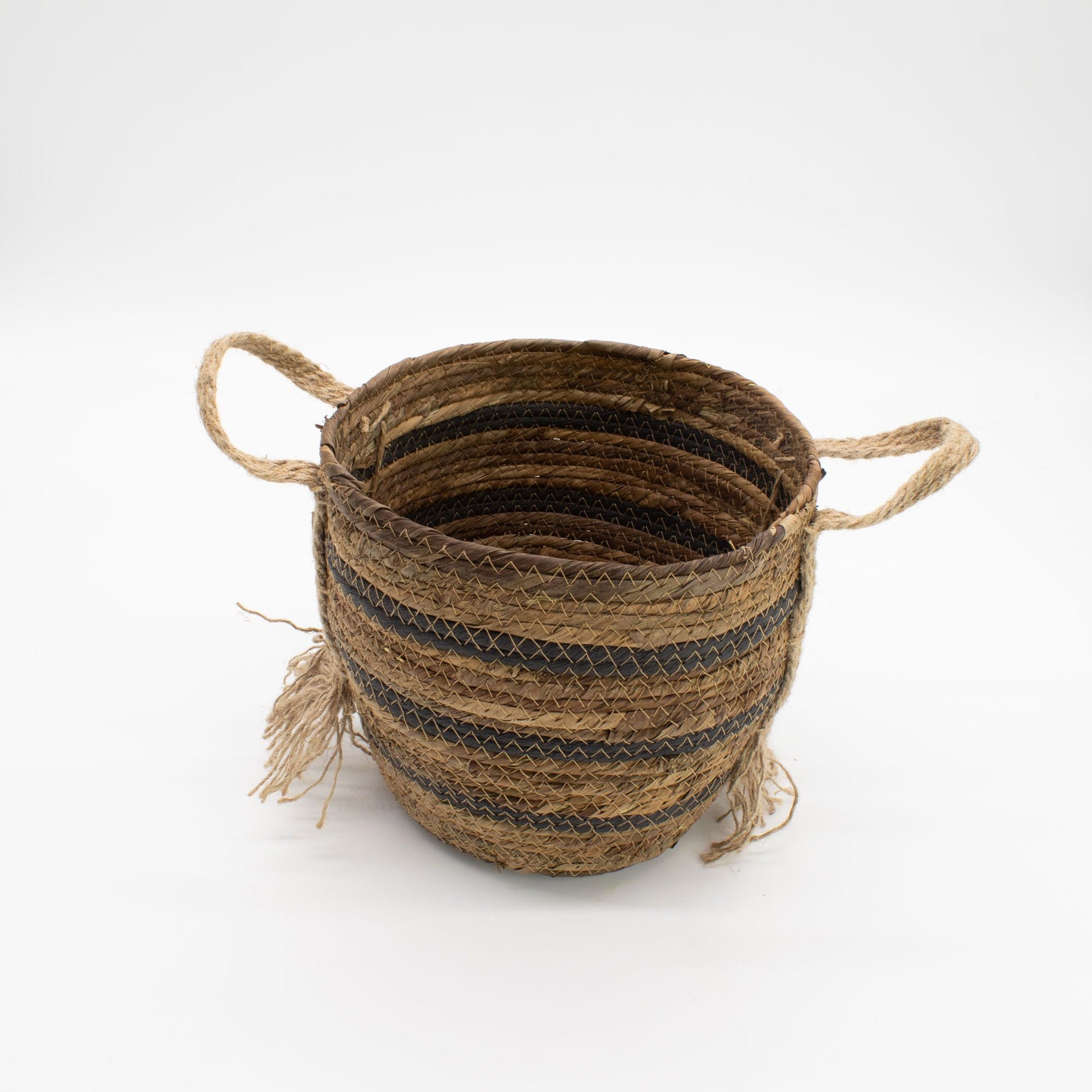 Bananna Leaf & Seagrass Large Baskets - Natural Browns- Set of 8