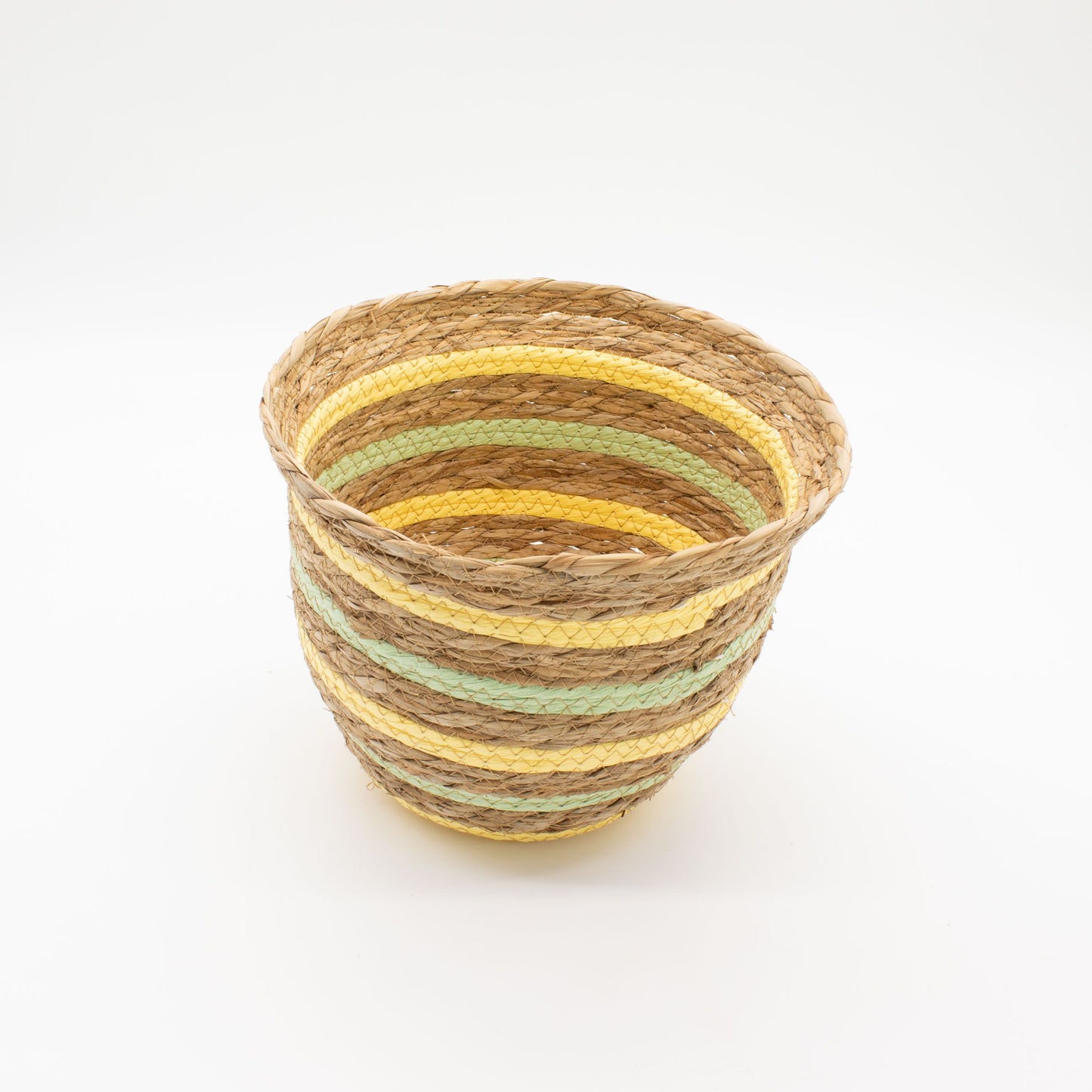 Seagrass & Straw Vase Shaped Baskets  - Natural Yellow & Green - Set of 8