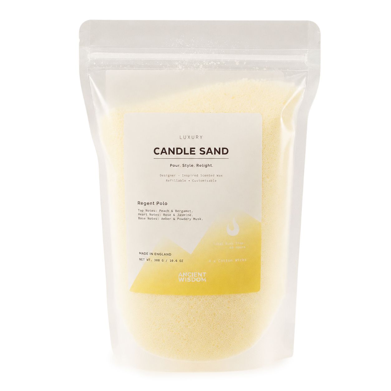 Fragranced Candle Sand - Cream - Regent Polo - 300g