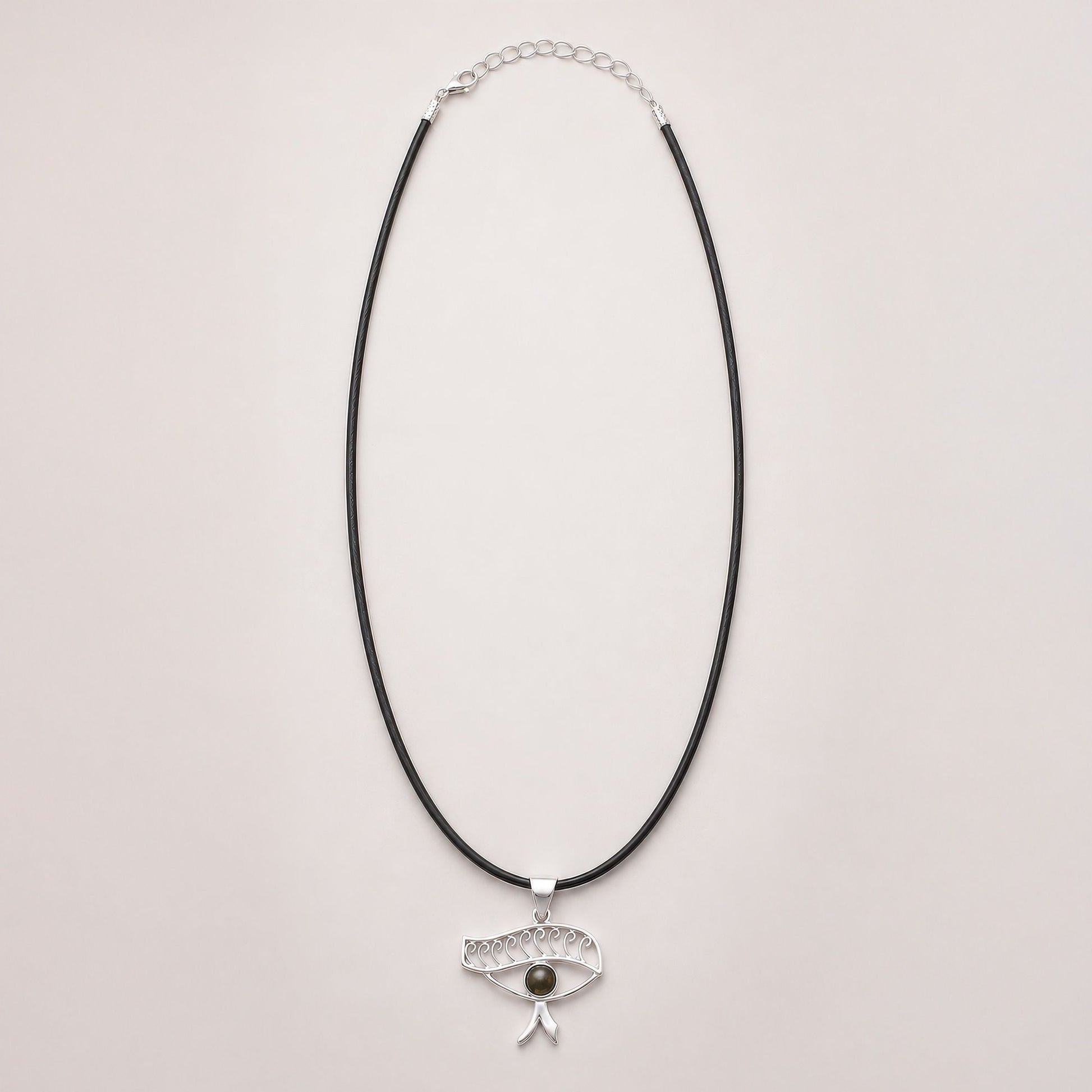 Silver Plated (45cm Cord)- Cleopatra Eye - Iolite