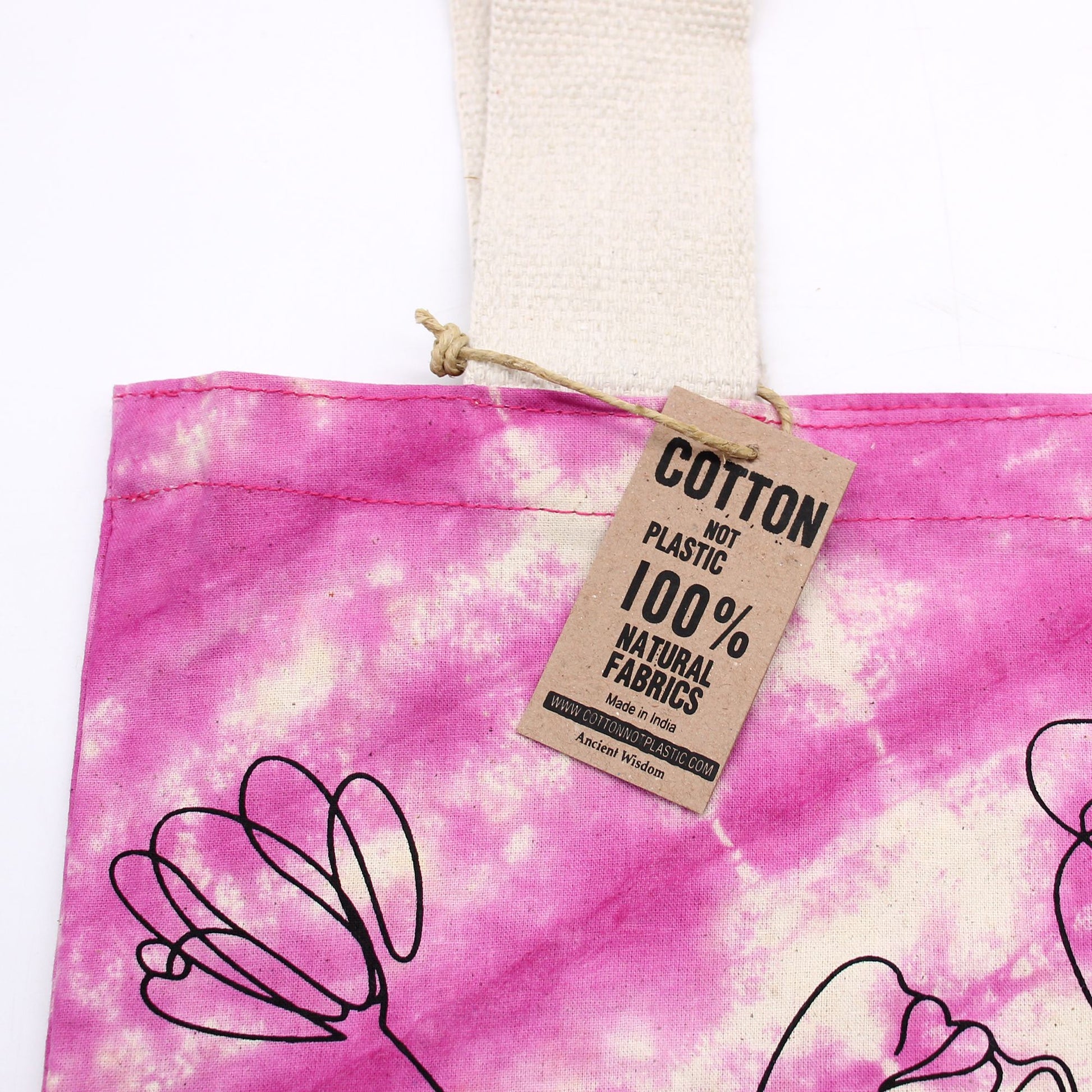 Tye-Dye Cotton Bag (6oz) - 38x42x12cm - Sea Shell - Blue/Green - Green Handle