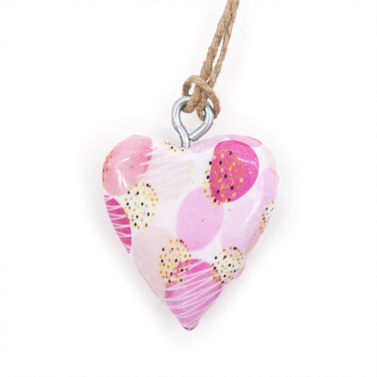 Decor Wood Heart -  Pink Abstract
