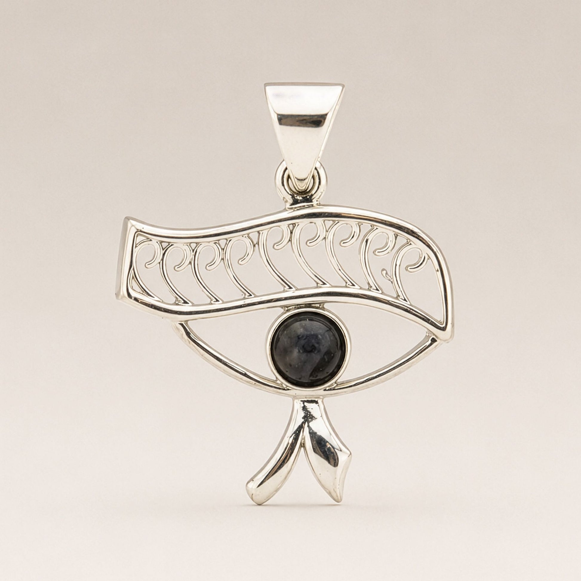 Silver Plated (45cm Cord)- Cleopatra Eye - Iolite