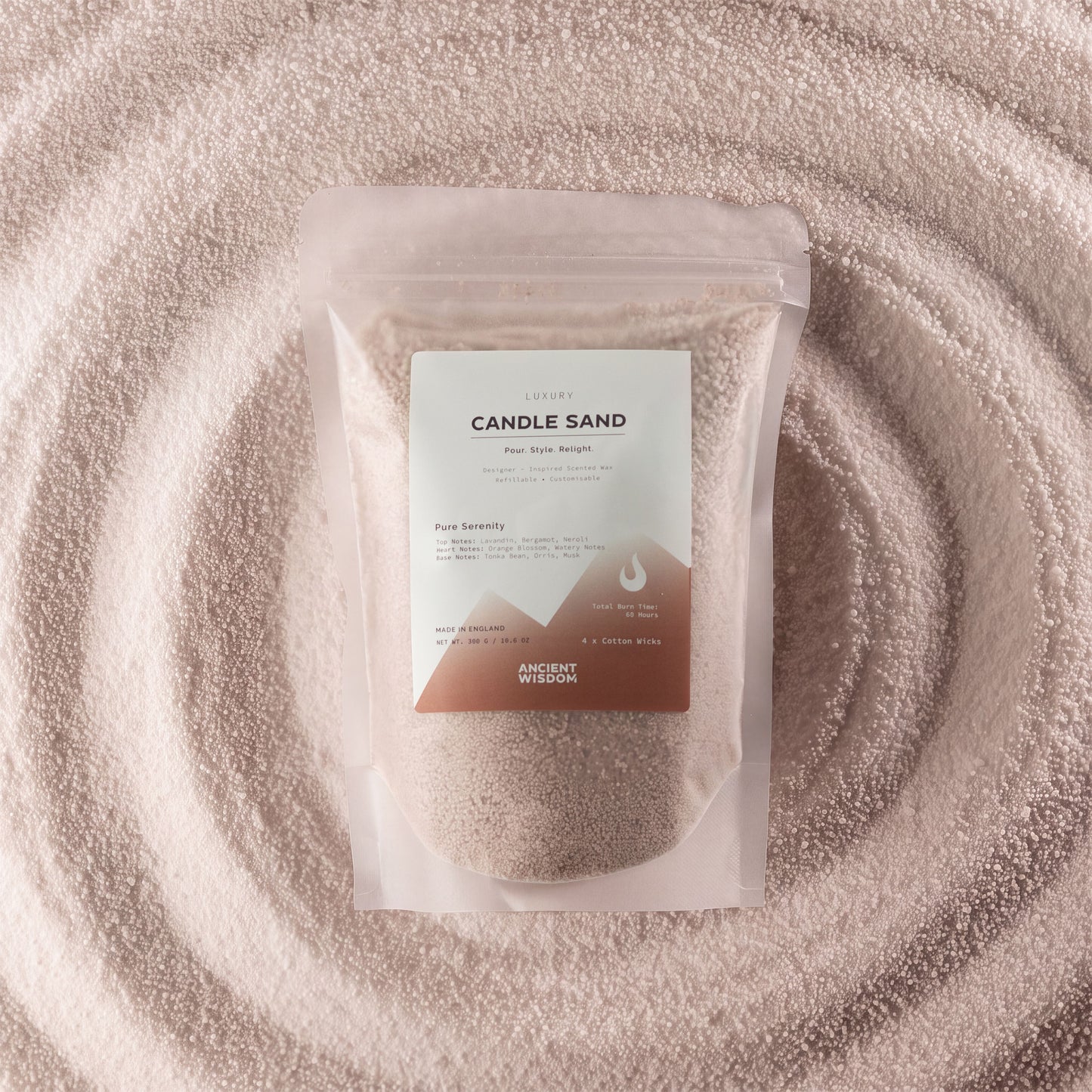 Fragranced Candle Sand - Latte Beige - Pure Serenity - 300g