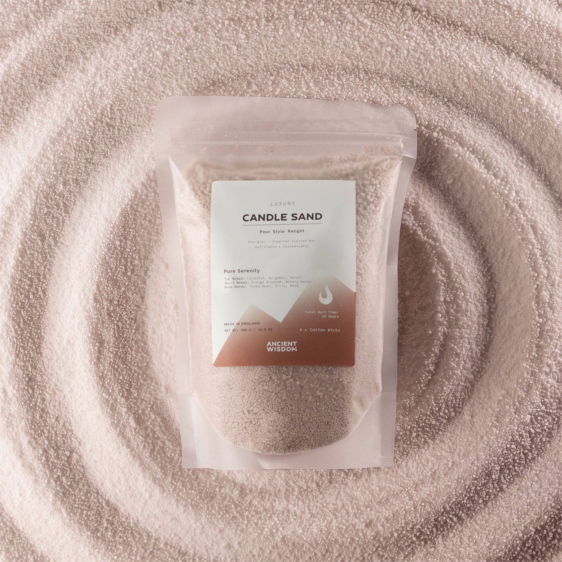 Fragranced Candle Sand - Latte Beige - Pure Serenity - 300g