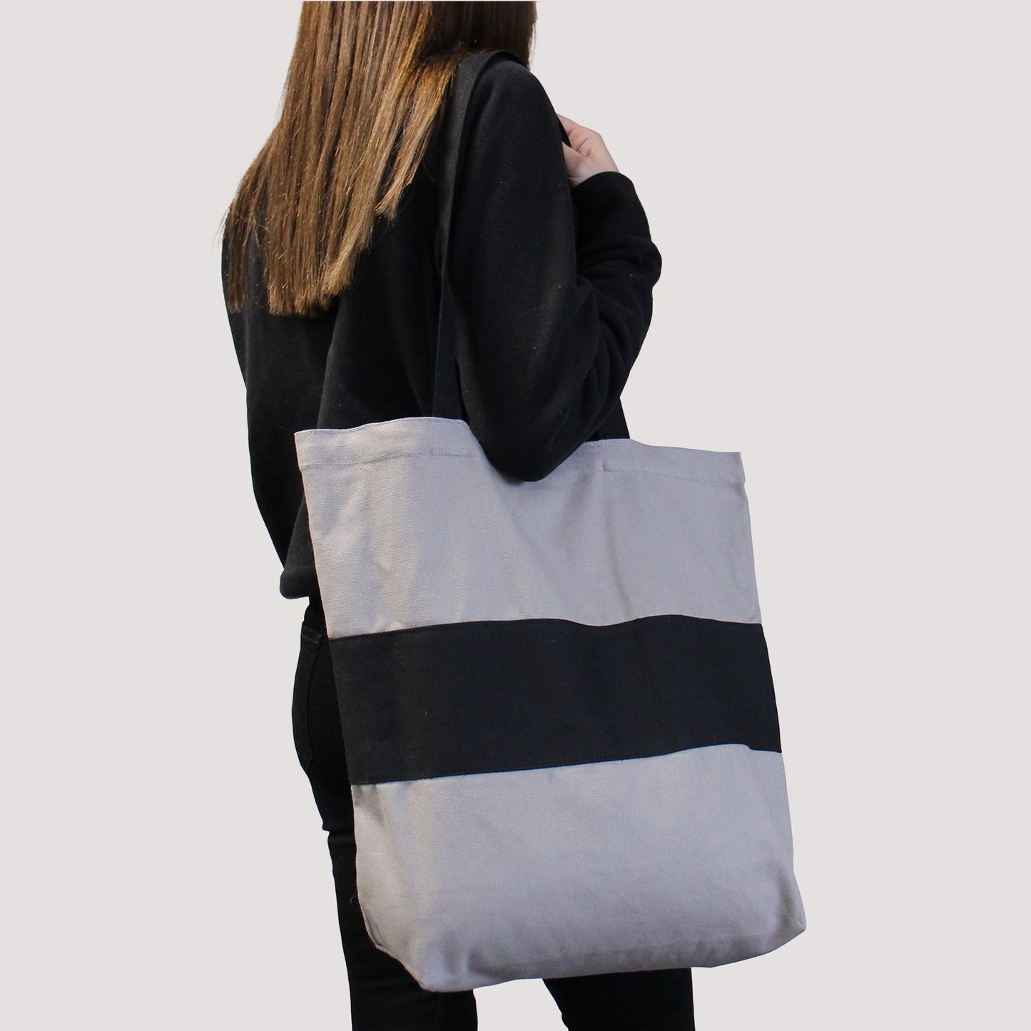 Two Tone Cotton Bag - 38x42x12cm - Blue &- 10oz