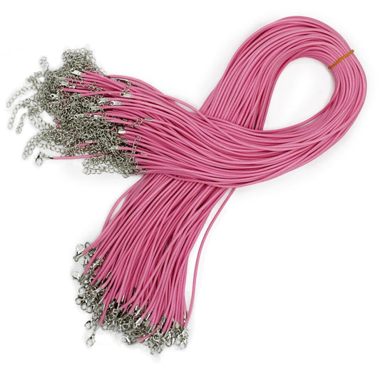 Waxed Pendant Cord -  2mm x 55cm - Pink 103