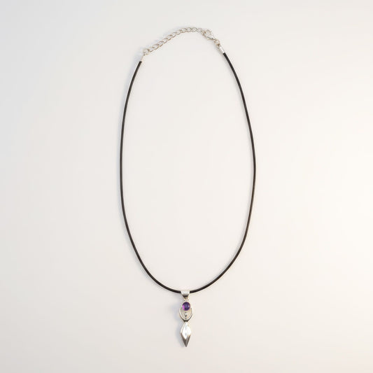 Silver Plated (45cm Cord)- Goddess Amethyst