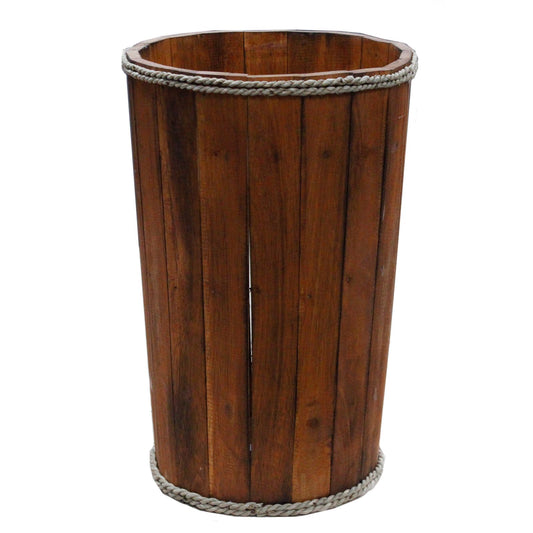 Large Wooden Storage Tub Brown