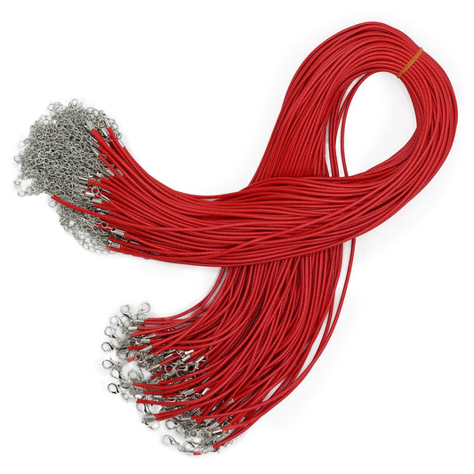Waxed Pendant Cord -  2mm x 55cm - Red 106