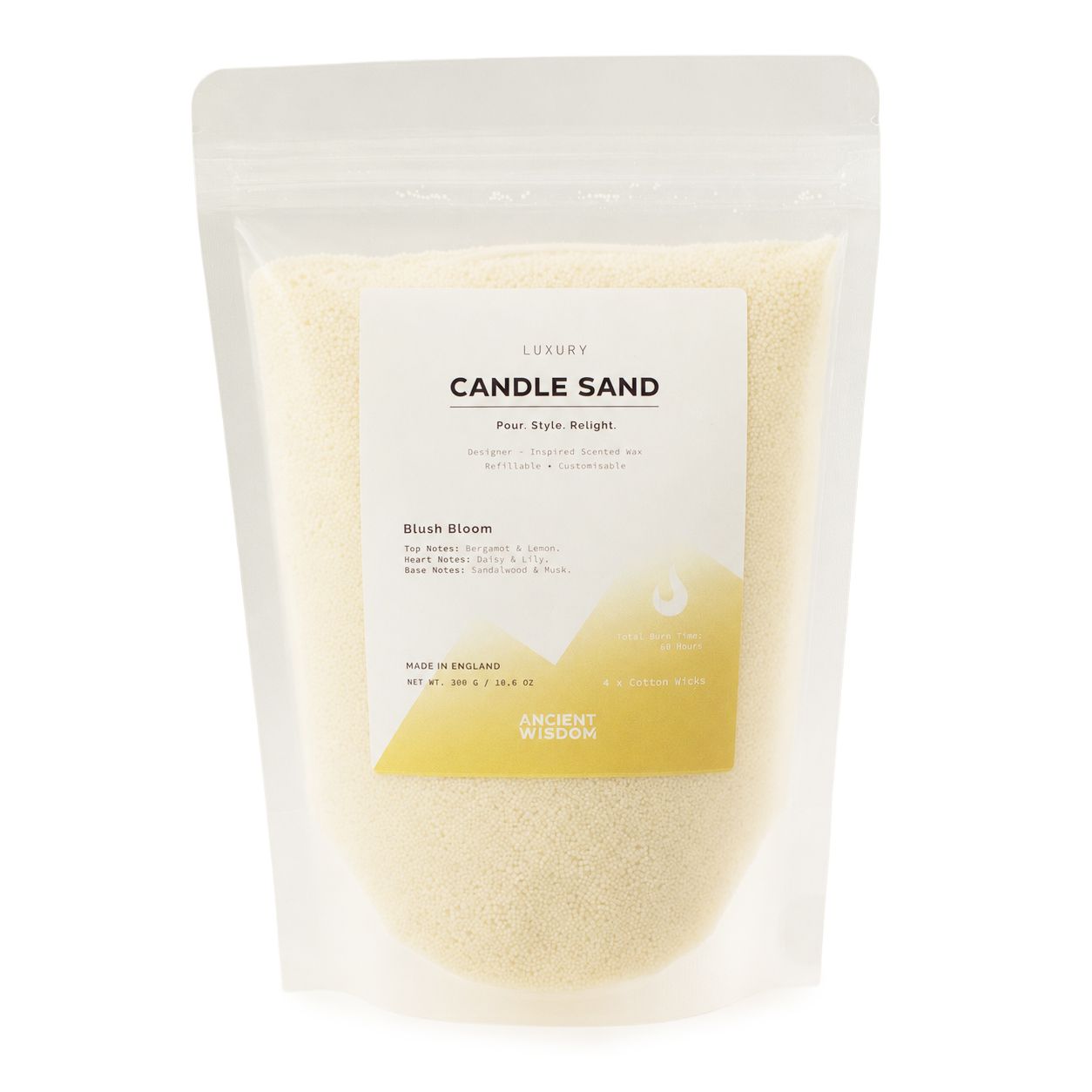Fragranced Candle Sand - Warm Honey - Blush Bloom - 300g