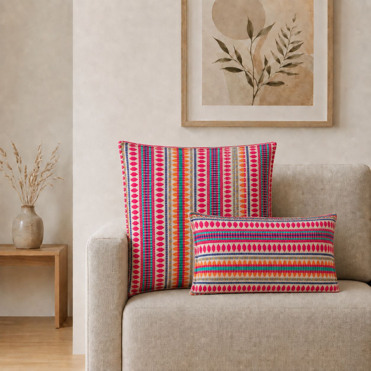 Classic Cushion Cover - Neon Stripes- 30x50cm - Lumber Style