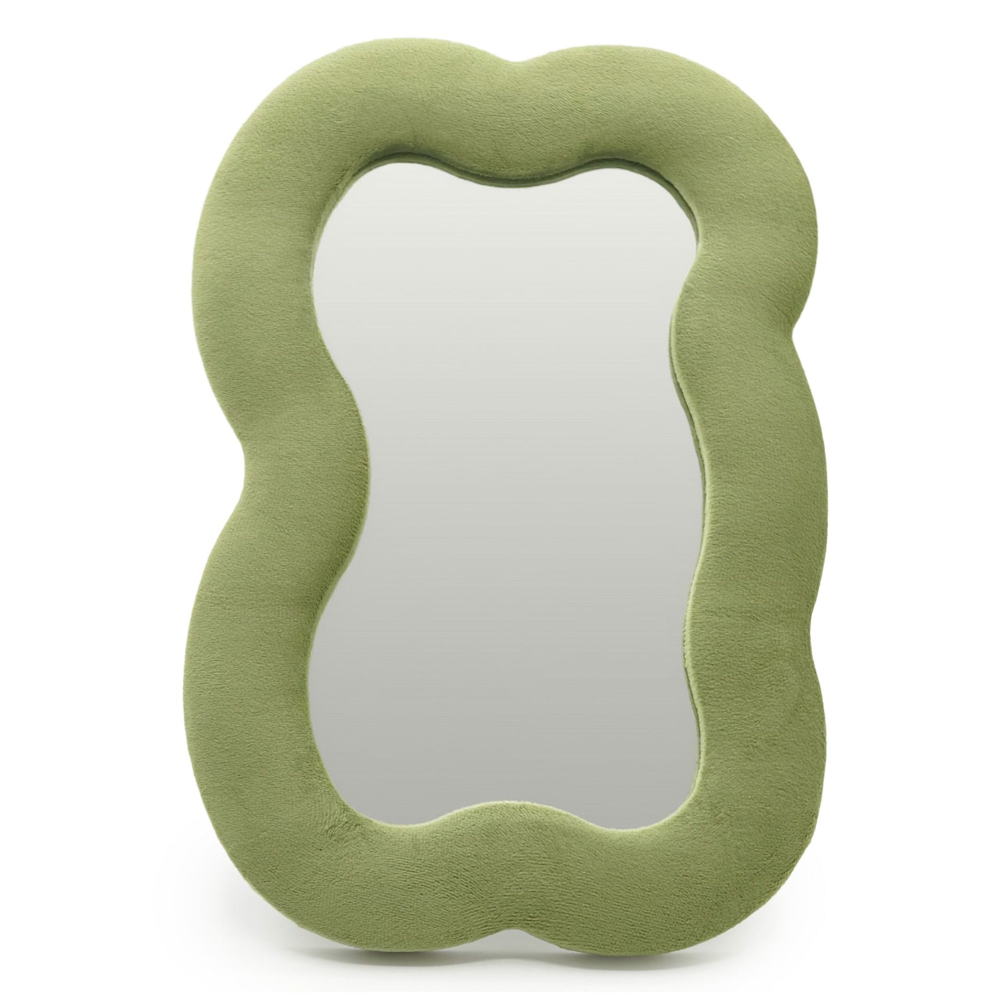 Soft Squiggly Mirror - Large Cloud - Moss Green (33.4x23.5x2.3cm)