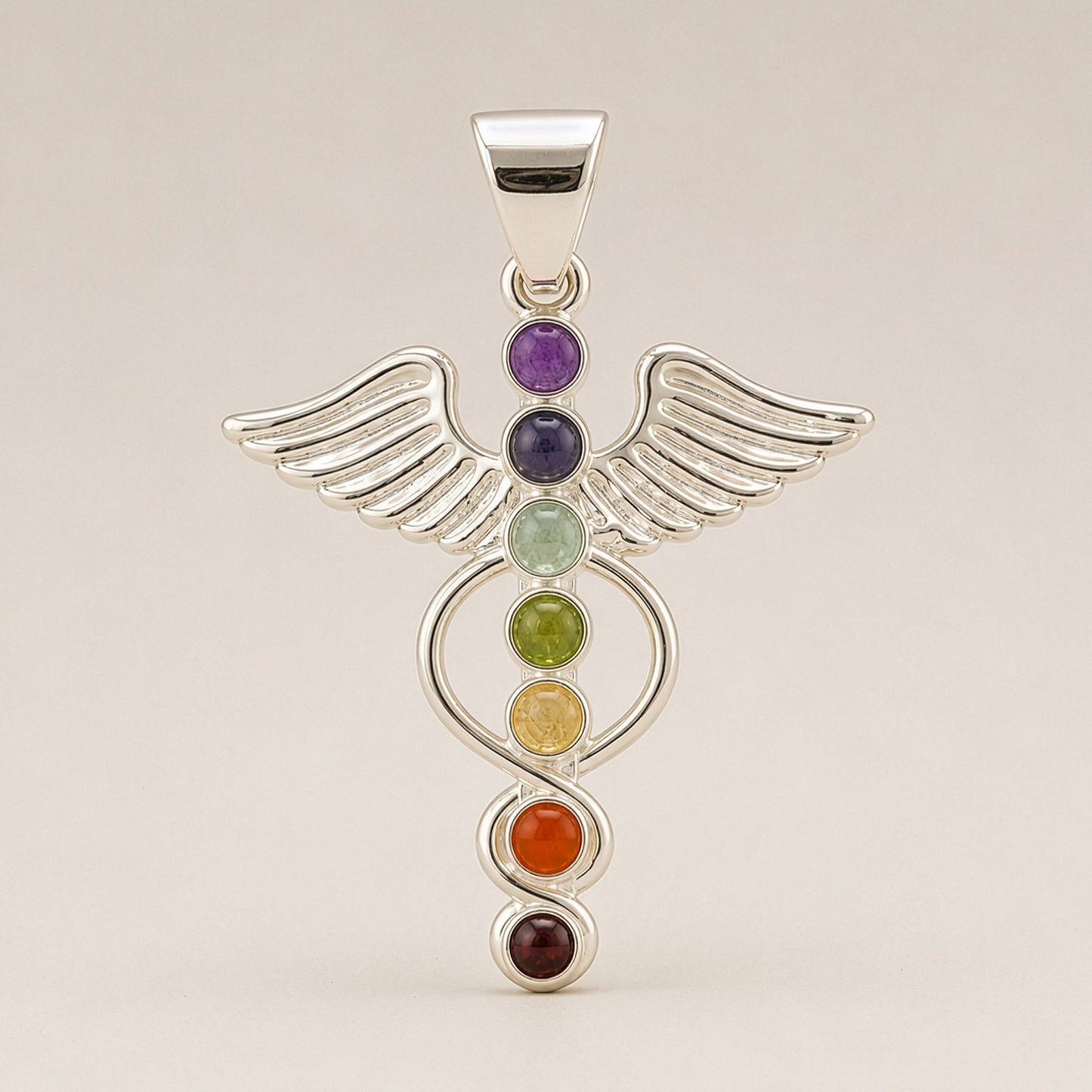 Silver Plated (45cm Cord)- Angel Chakra