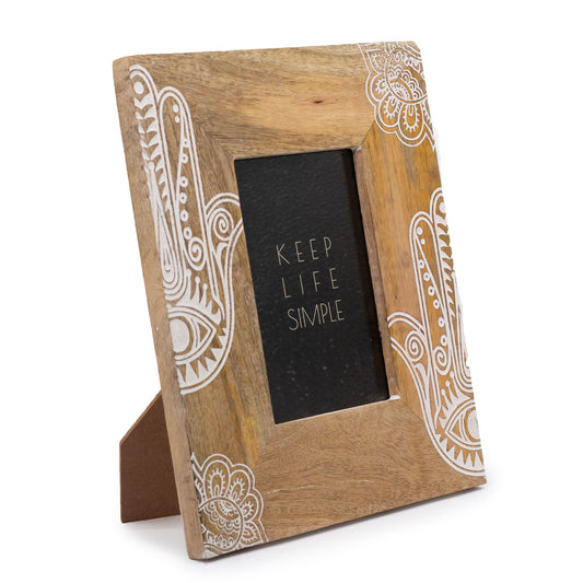 Medium Mango Wood Picture Framel (for 10x15cm) 26x20x2cm - Hansa - White