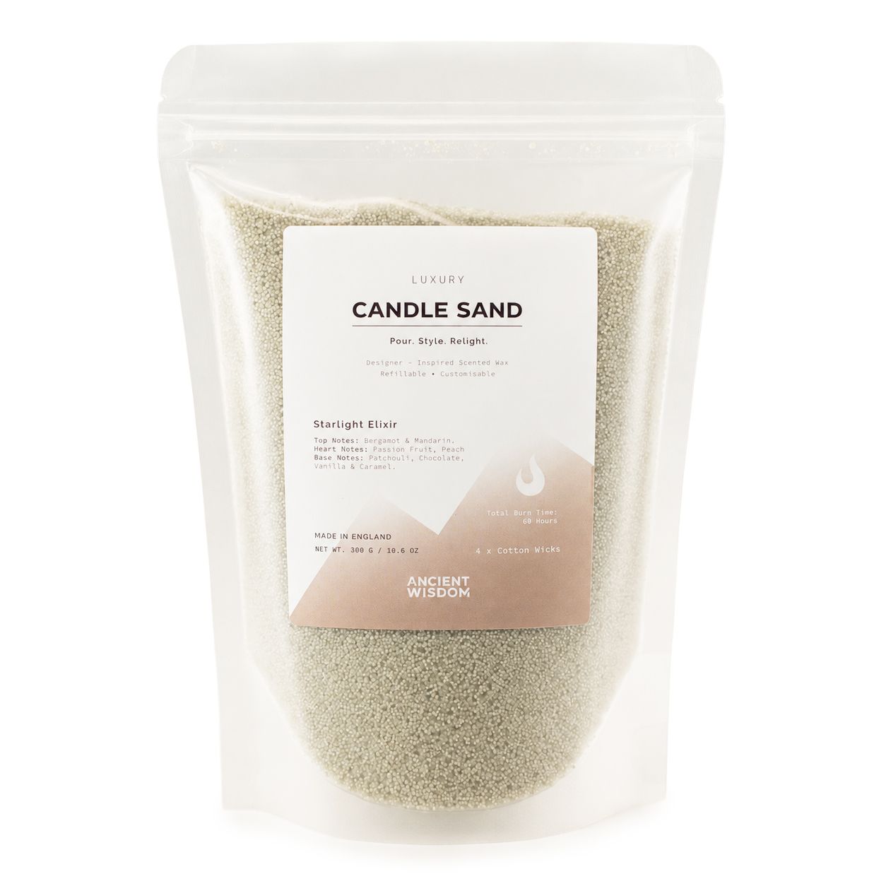 Fragranced Candle Sand - White - Starlight Elixir - 300g