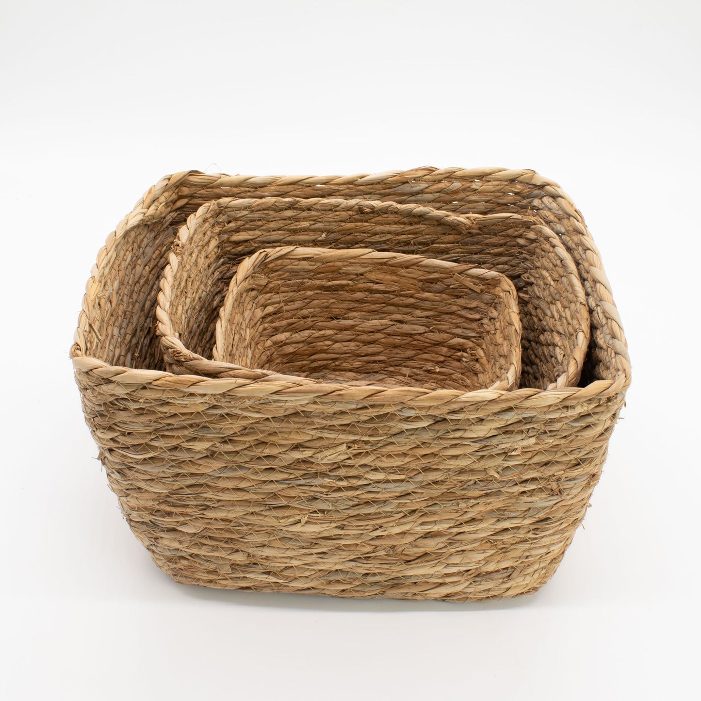 Seagrass Square Baskets - Natural - Set of 4