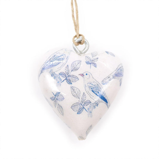 Decor Wood Heart -  Blue Bird