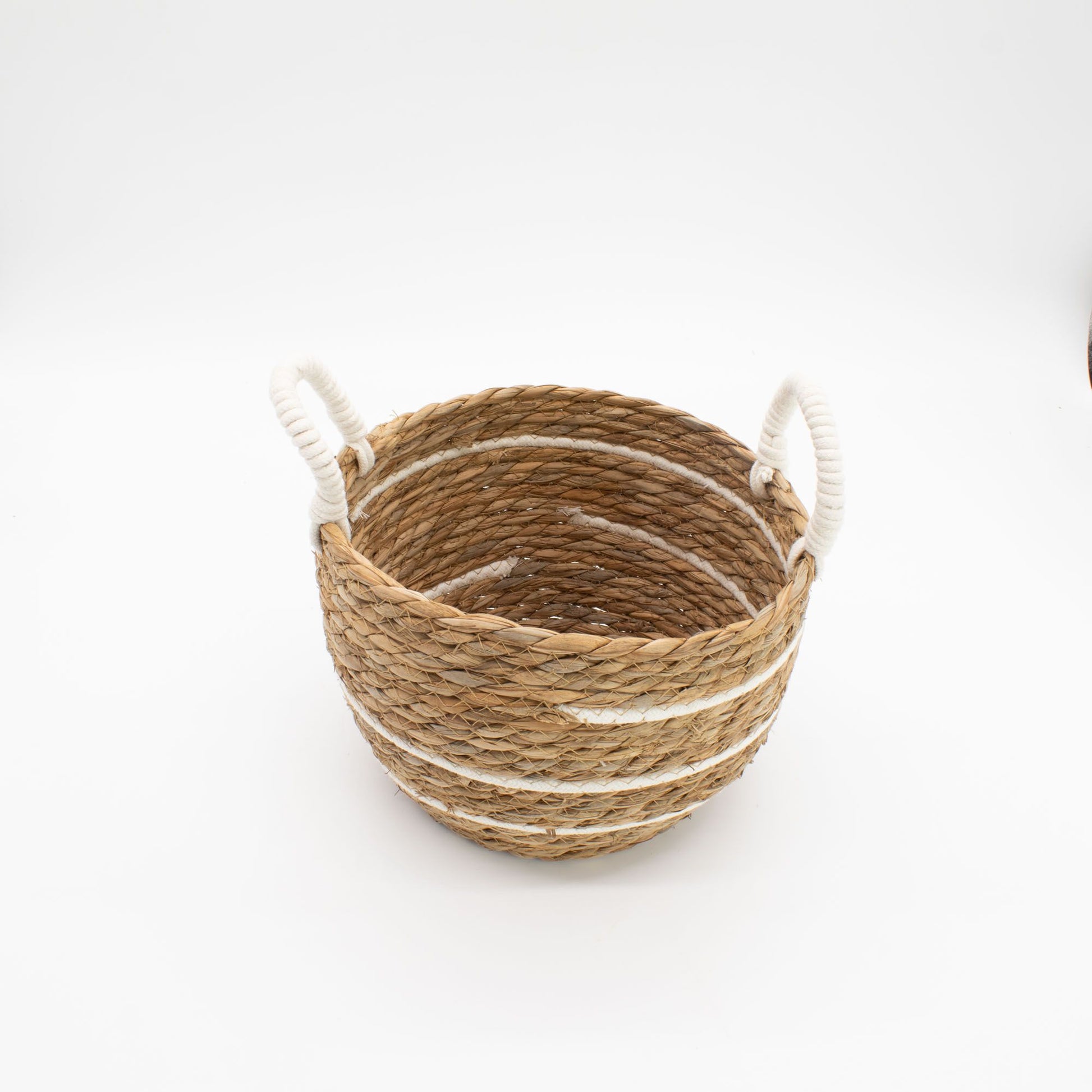 Cotton & Seagrass Large Baskets – Natural Stripes – Set of 7