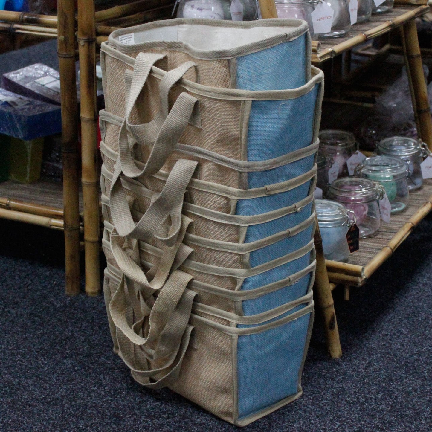 Large Shopping Basket - 33x18x20cm - Teal