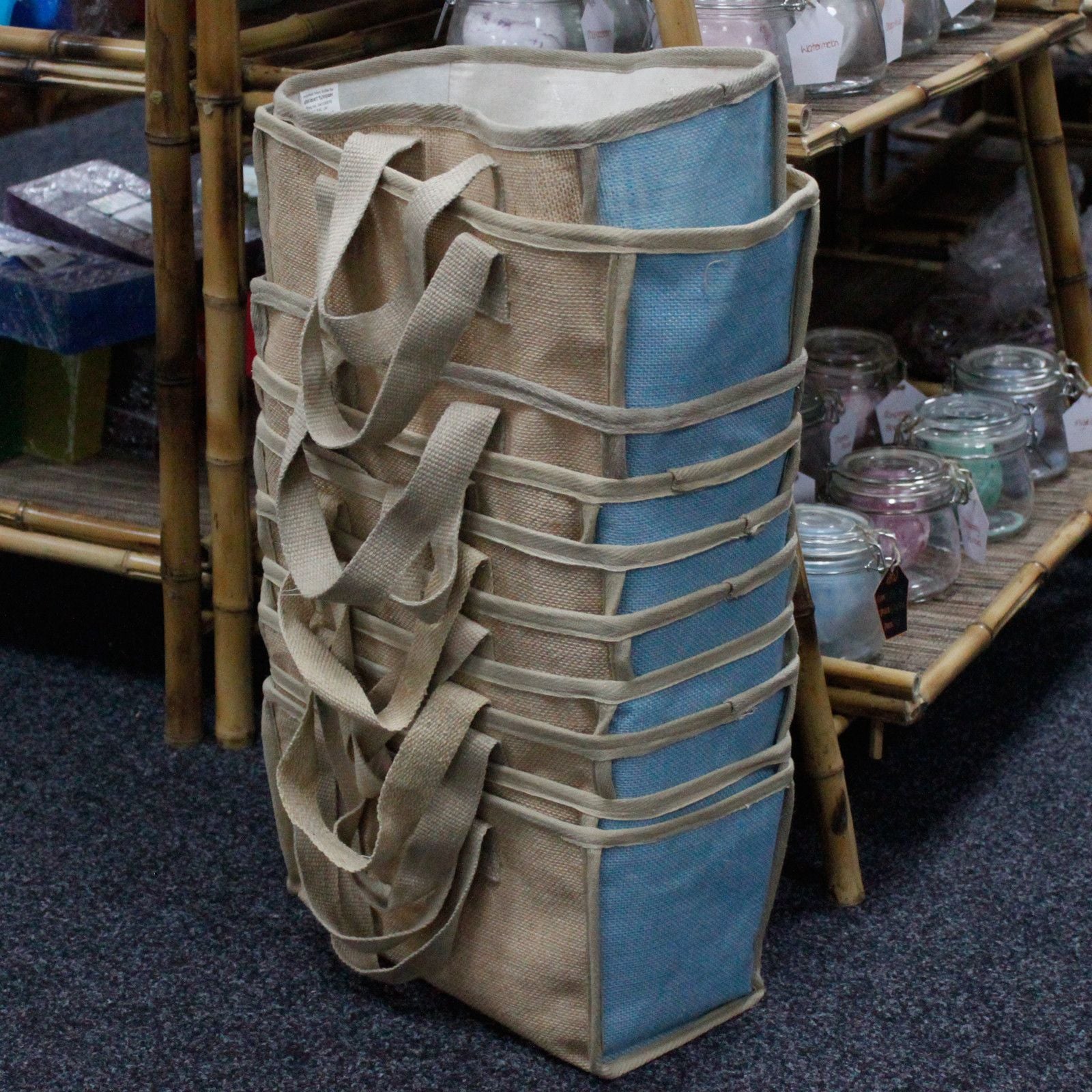 Large Shopping Basket - 33x18x20cm - Teal