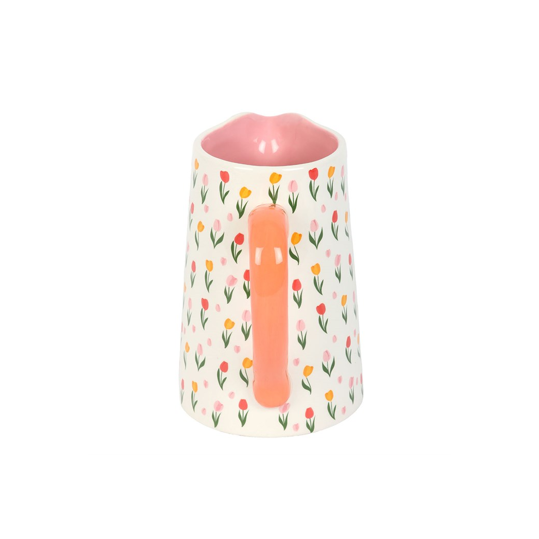 Tulip Print Ceramic Flower Jug