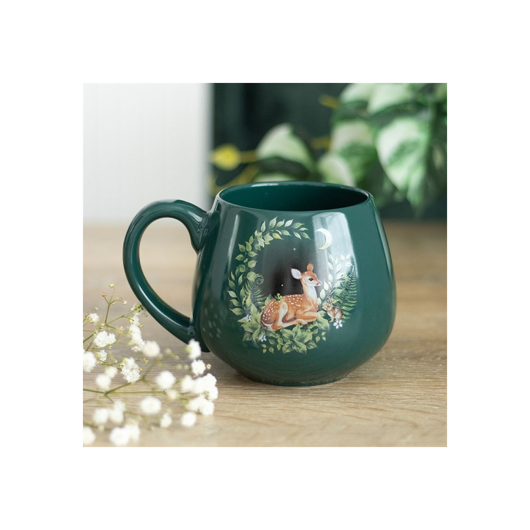 Green Fawn Rounded Mug