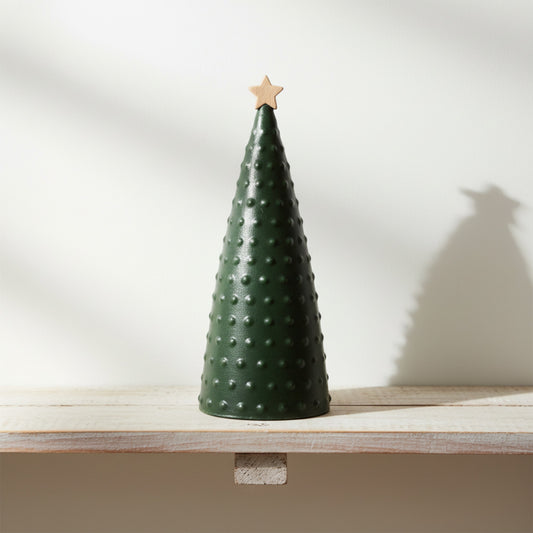 Ceramic Green Pimpled Christmas Tree Small