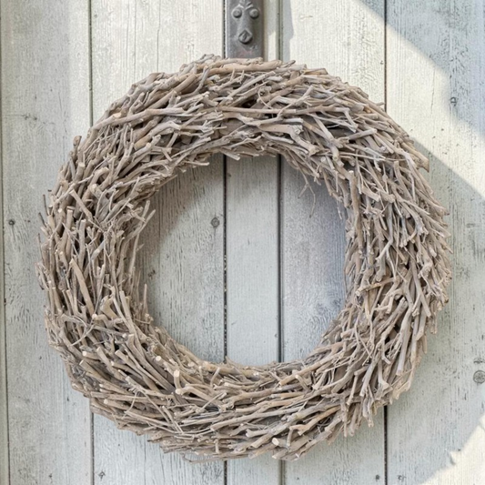 Whitewashed Root Branch Wreath 62cm