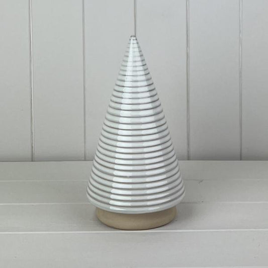 Glazed Ceramic Tree Ornament with Textured Detail L13xD13xH23.5cm