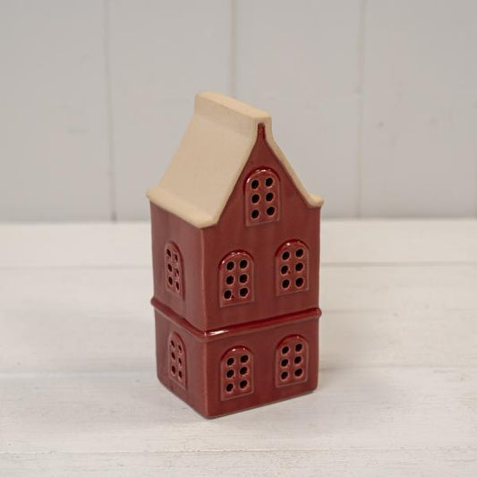 Small Red Ceramic Led Townhouse With Sand Roof