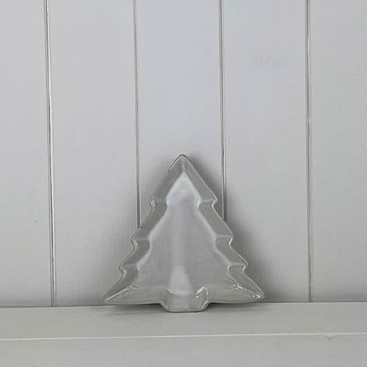 Glazed Ceramic Tree Dish with Textured Detail