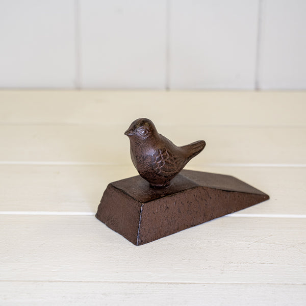 Cast Iron Door Wedge with Bird Decoration
