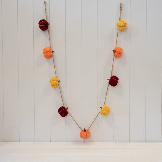 Boucle Pumpkin Garland Yellow Orange and Brown 150cm