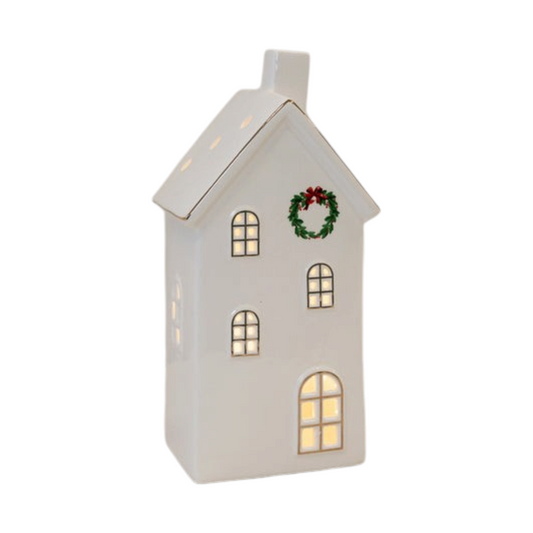 LED White House with Wreath