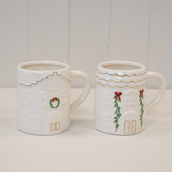 Cosy Christmas House with Garland Mug
