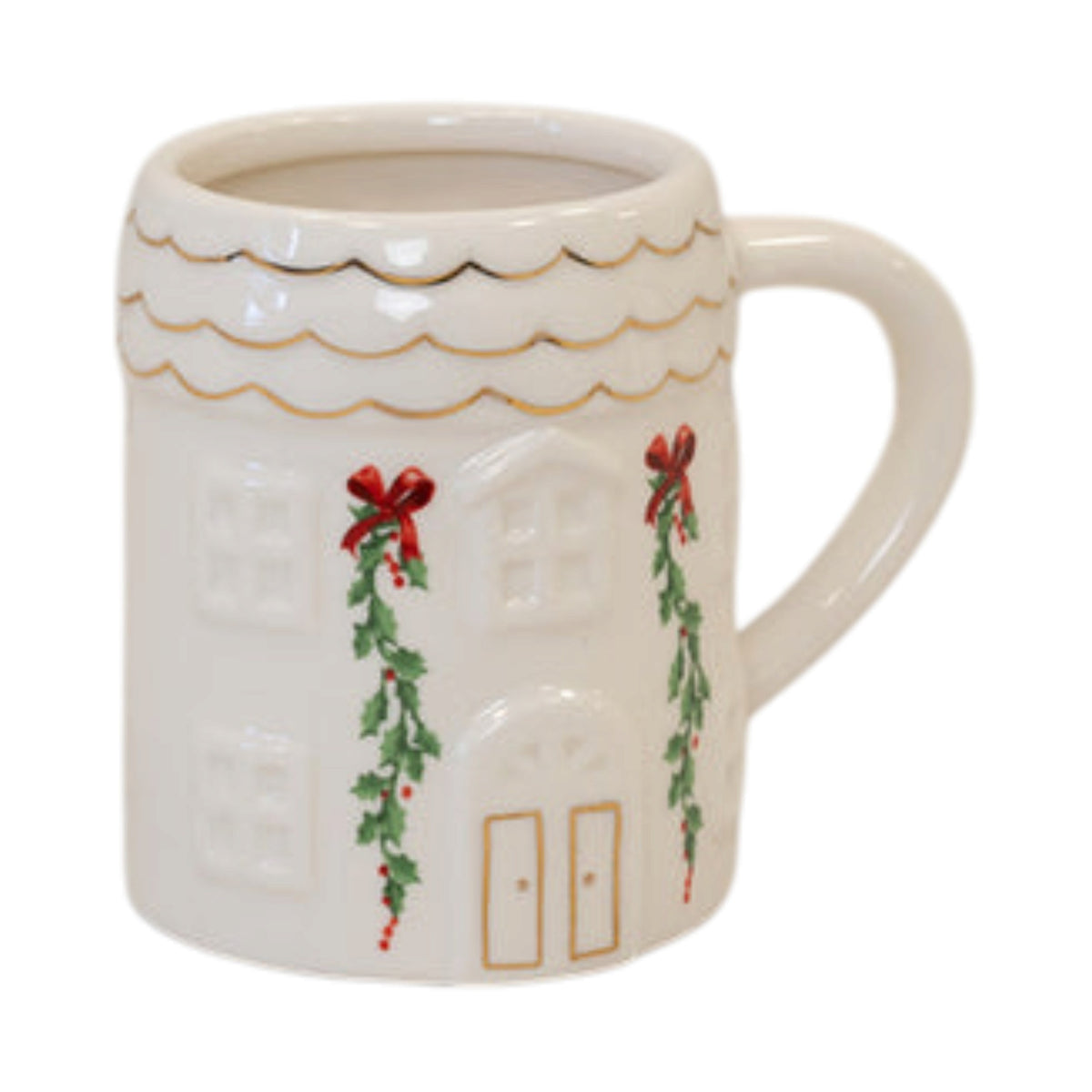 Cosy Christmas House with Garland Mug