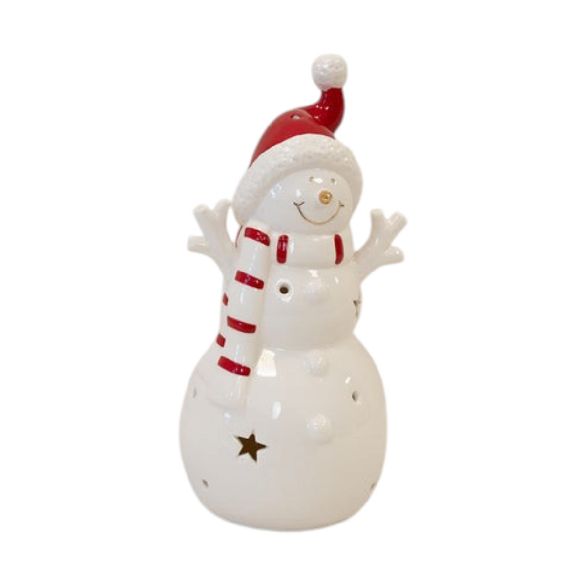 Large White Christmas LED Snowman in a Scarf
