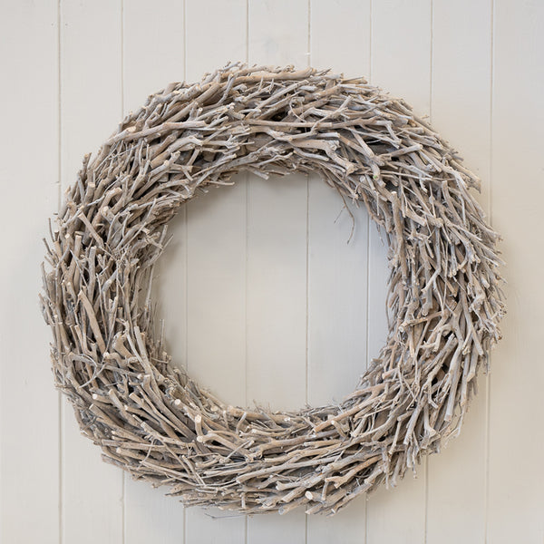 Rroot Branch Wreath Whitewash 62cm