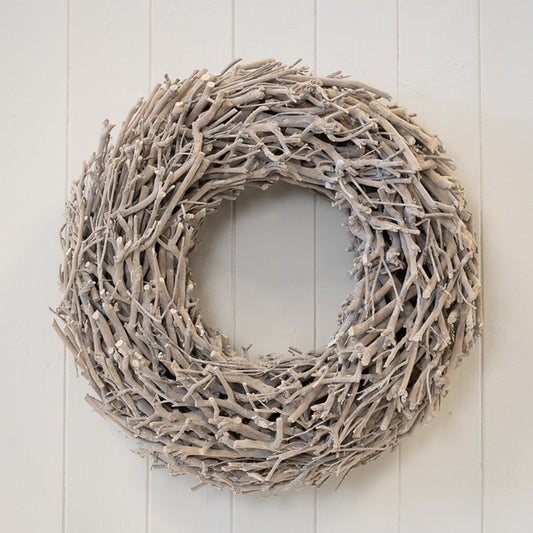 Root Branch Wreath Whitewash 45cm