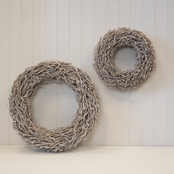 Root Branch Wreath Whitewash 45cm