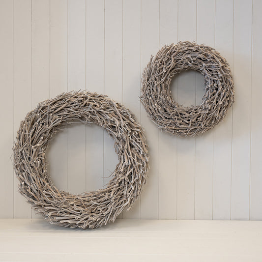Root Branch Wreath Whitewash 45cm
